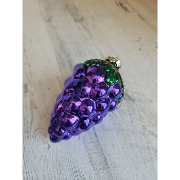 Vintage glass grape vine ornament Xmas fruit - Picture 2 of 5